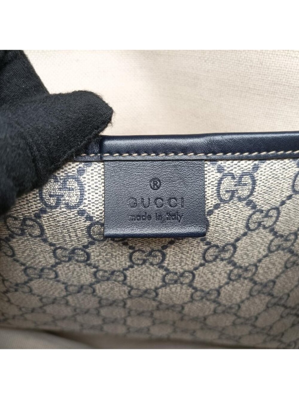 Gucci GG Spuri Bag Beige Black Canvas Leather - Picture 10 of 15